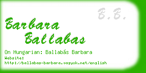 barbara ballabas business card