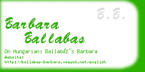 barbara ballabas business card